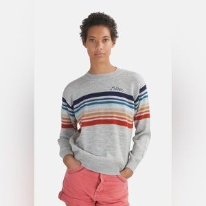 MOTHER The Jumper On the Edge of Golden Alpaca Wool Striped Sweater Size Small